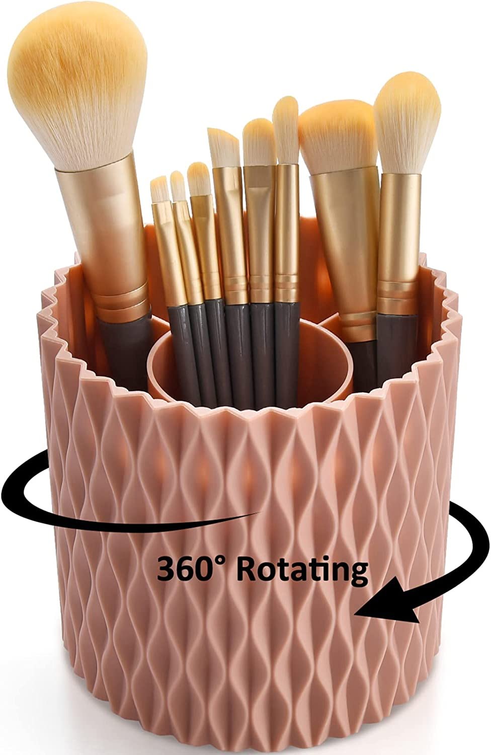 5 Compartments Makeup Brush Holder Organizer - Multifunctional 360 Degree
